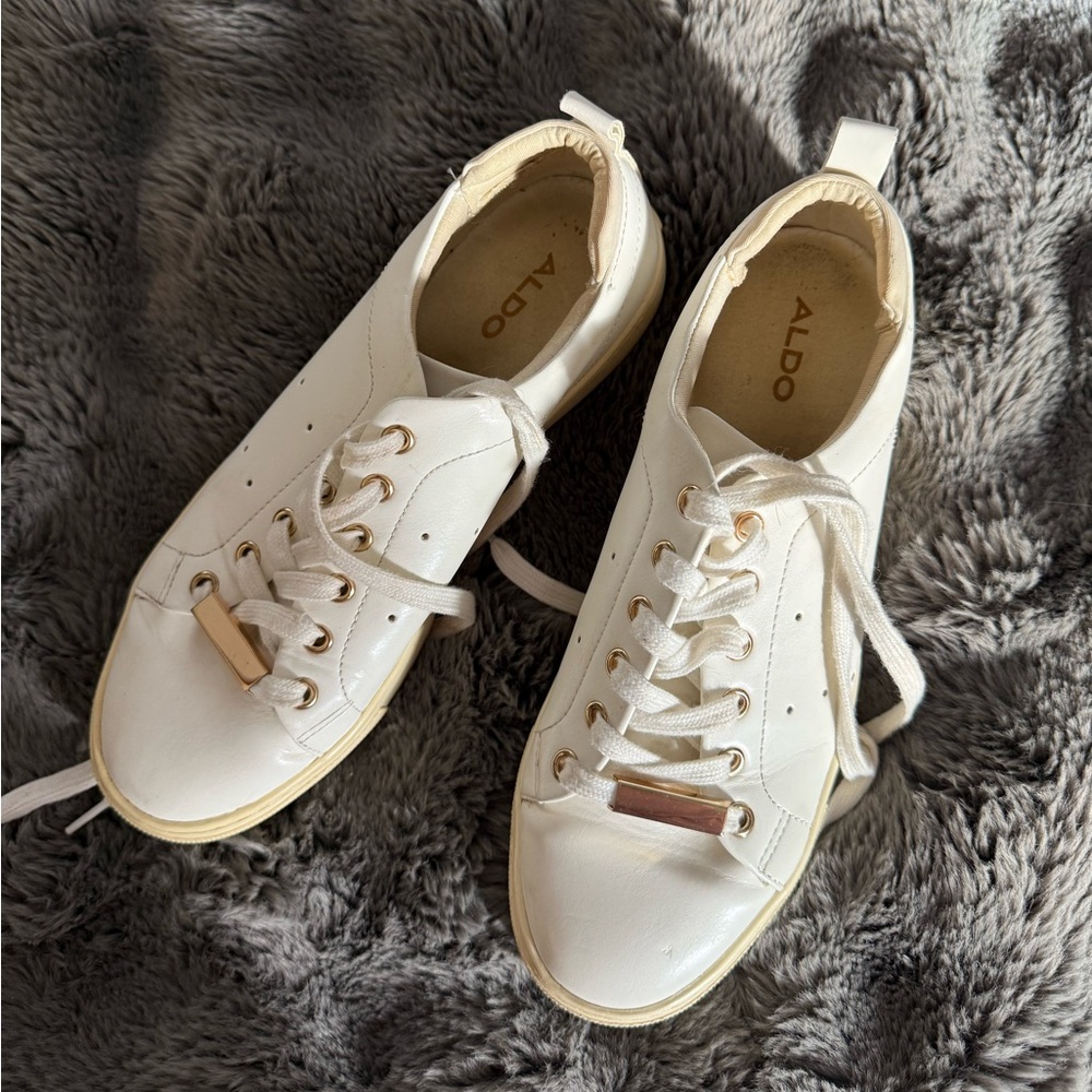 ALDO Women's Cream Lace-Up Sneakers